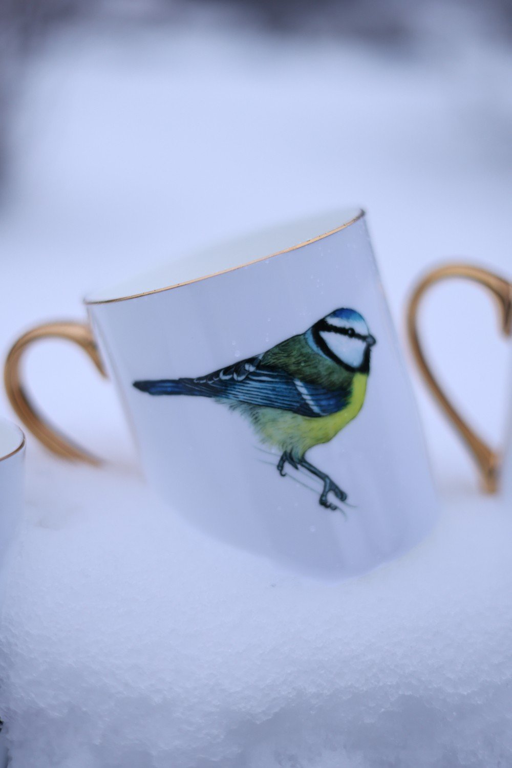 Pavāru mājas porcelāna krūze ar apzeltijumu - Zilzīlīte