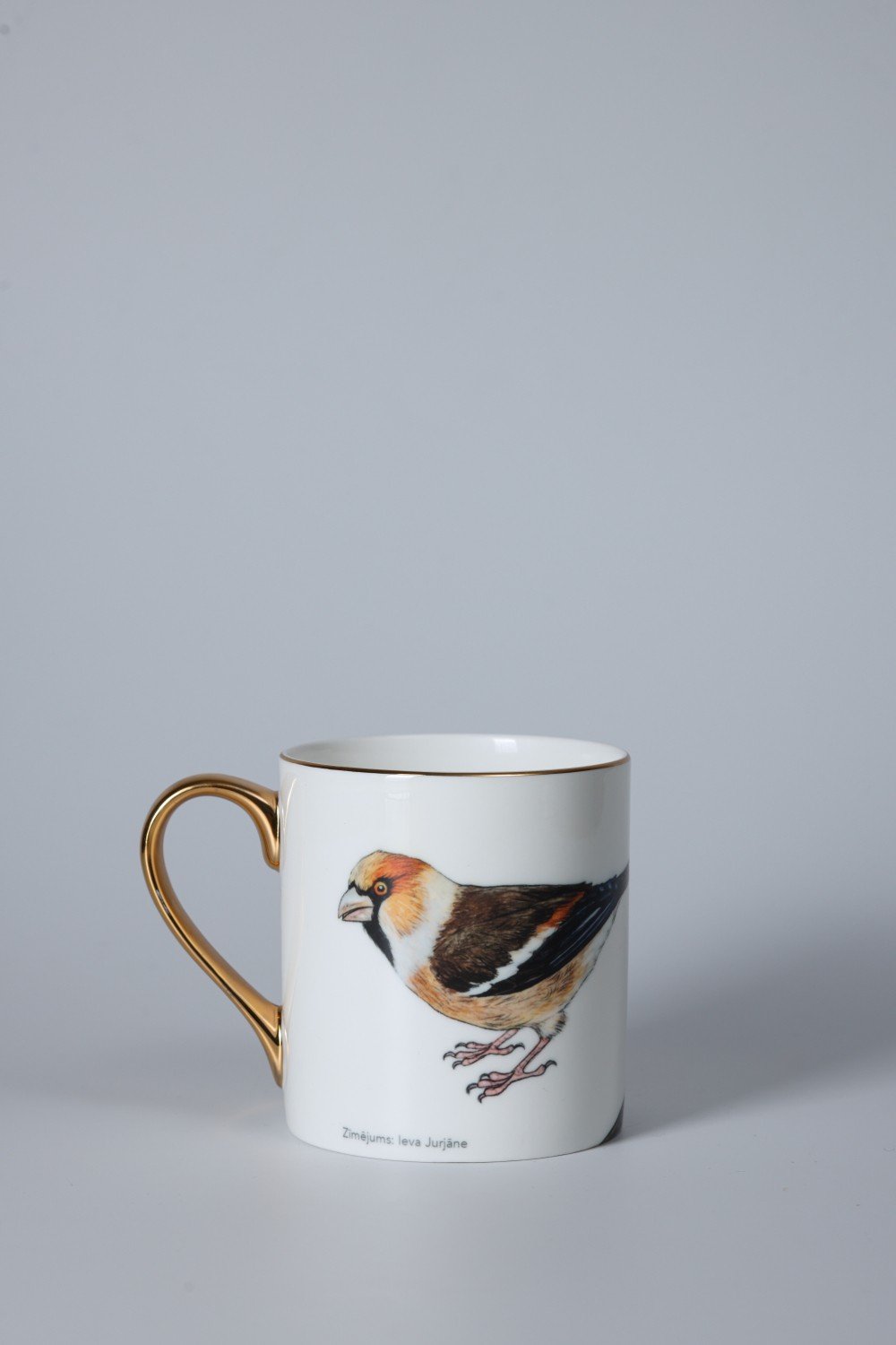 Pavāru mājas porcelāna krūze ar apzeltijumu - Dižknābis
